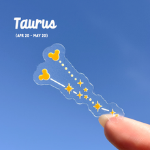 Load image into Gallery viewer, Zodiac Hidden Mickey Astrology Signs Transparent Sticker