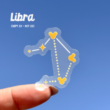 Load image into Gallery viewer, Zodiac Hidden Mickey Astrology Signs Transparent Sticker