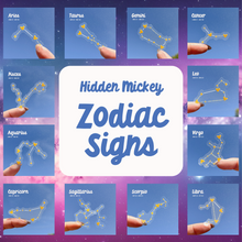 Load image into Gallery viewer, Zodiac Hidden Mickey Astrology Signs Transparent Sticker