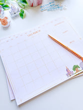 Load image into Gallery viewer, WDW Park Landmarks Undated *Monthly* Planner Notepad