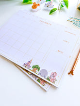 Load image into Gallery viewer, WDW Park Landmarks Undated *Monthly* Planner Notepad