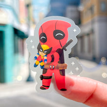 Load image into Gallery viewer, Deadpool with Wolverine Plushie Transparent  Sticker