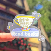 Load image into Gallery viewer, Drink Water and Read Books Matte Transparent sticker