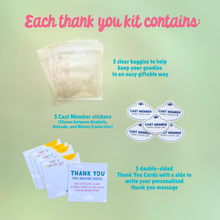 Load image into Gallery viewer, Thank you kit contents on a green background with text detailing items included.