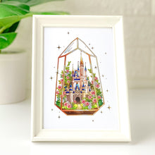 Load image into Gallery viewer, Cinderella Castle Terrarium Gold Foil Print