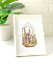 Load image into Gallery viewer, Cinderella Castle Terrarium Gold Foil Print