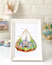 Load image into Gallery viewer, Sleeping Beauty Castle Terrarium Gold Foil Print