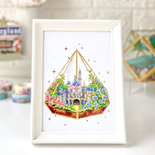 Load image into Gallery viewer, Sleeping Beauty Castle Terrarium Gold Foil Print