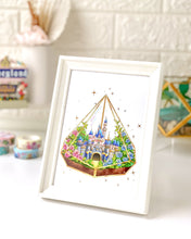 Load image into Gallery viewer, Sleeping Beauty Castle Terrarium Gold Foil Print