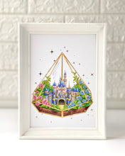 Load image into Gallery viewer, Sleeping Beauty Castle Terrarium Gold Foil Print