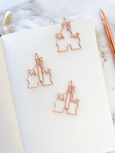 Load image into Gallery viewer, Castle Rose Gold Paper Clips
