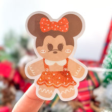 Load image into Gallery viewer, Minnie Gingerbread Glitter Sticker