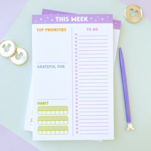 Load image into Gallery viewer, Rainbow To Do List With Habit Tracker & Gratitude Weekly Planner Notepad