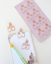Load image into Gallery viewer, Castle Rose Gold Paper Clips