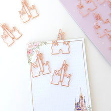 Load image into Gallery viewer, Castle Rose Gold Paper Clips