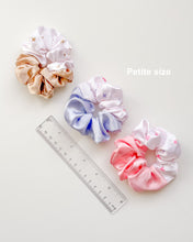 Load image into Gallery viewer, Blue Jumbo & Petite Satin Scrunchies (Set of 2)