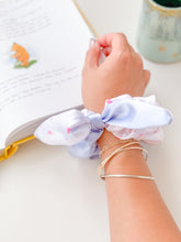 Load image into Gallery viewer, Blue Multiway Bunny Satin Scrunchie