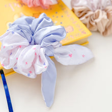 Load image into Gallery viewer, Blue Multiway Bunny Satin Scrunchie