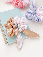Load image into Gallery viewer, Neutral Jumbo & Petite Satin Scrunchies (Set of 2)