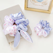Load image into Gallery viewer, Blue Jumbo &amp; Petite Satin Scrunchies (Set of 2)
