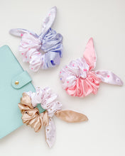 Load image into Gallery viewer, Blue Multiway Bunny Satin Scrunchie