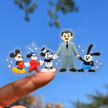 Load image into Gallery viewer, Walt with Mickey Friends Through The Decades Transparent Sticker