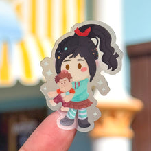 Load image into Gallery viewer, Vanellope & Ralph Plushie Transparent Sticker