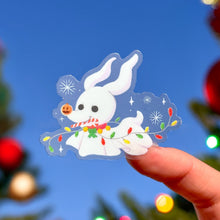 Load image into Gallery viewer, Zero The Ghost Holiday Dog Transparent Sticker