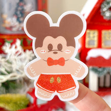 Load image into Gallery viewer, Mickey Gingerbread Glitter Sticker