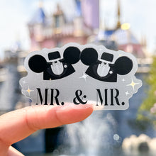 Load image into Gallery viewer, Mr. & Mr. Mouse Hats Transparent Sticker