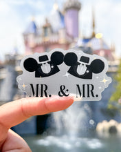 Load image into Gallery viewer, Mr. & Mr. Mouse Hats Transparent Sticker