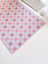 Load image into Gallery viewer, Pink Lemonade Checkered Mouse Desk Mat