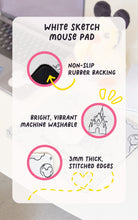 Load image into Gallery viewer, White Classic Sketch Mouse Pad