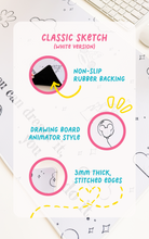 Load image into Gallery viewer, Classic White Sketch Desk Mat