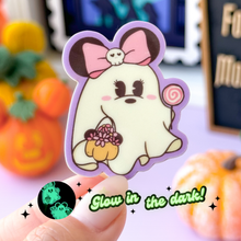 Load image into Gallery viewer, Minnie Ghostie Glow In The Dark Sticker