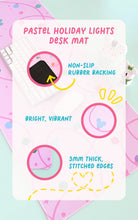 Load image into Gallery viewer, Pastel Holiday Lights Desk Mat