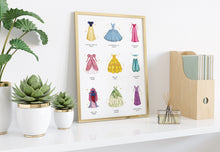 Load image into Gallery viewer, Princess Dress with Golden Sparkles Art Print