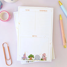 Load image into Gallery viewer, Everyday To Dos WDW Park Landmarks Planner Notepad