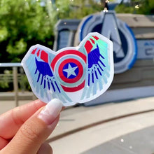 Load and play video in Gallery viewer, Falcon Captain America Shield Holographic Sticker