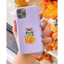 Load image into Gallery viewer, Spooky Figaro Pumpkin Transparent Sticker