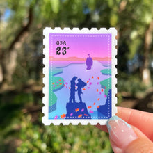 Load image into Gallery viewer, Pocahontas & John Smith Postage Stamp Sticker