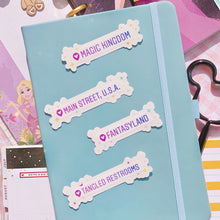 Load image into Gallery viewer, Main Street U.S.A. Destination Drop Pin Transparent Sticker