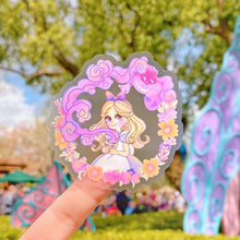 Load image into Gallery viewer, Alice Cheshire Cat Wreath Transparent  Sticker