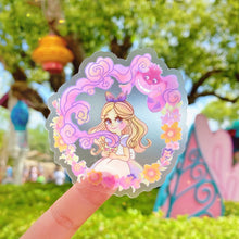 Load image into Gallery viewer, Alice Cheshire Cat Wreath Transparent  Sticker
