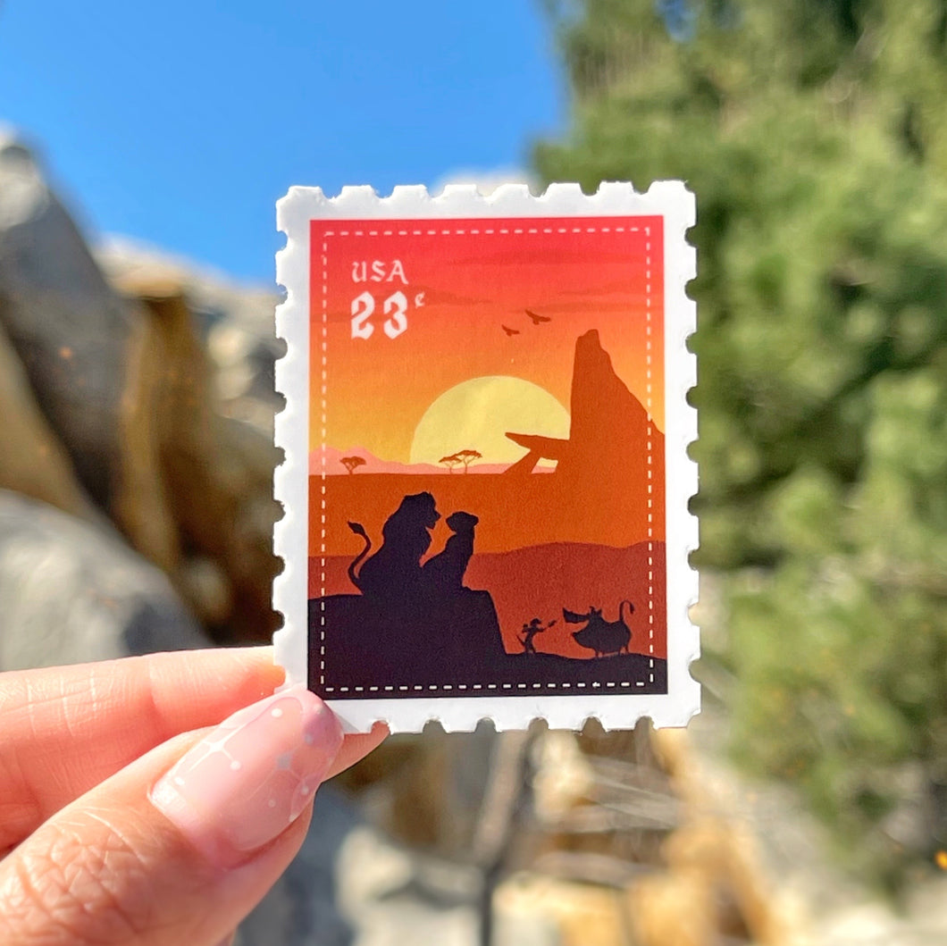 Simba & Nala Postage Stamp Sticker