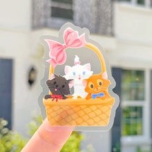 Load image into Gallery viewer, Basket of Aristocat Kittens Transparent Sticker