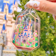 Load image into Gallery viewer, Secret Garden Disney World Castle Terrarium Acrylic Charm