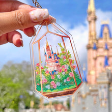 Load image into Gallery viewer, Secret Garden Disney World Castle Terrarium Acrylic Charm