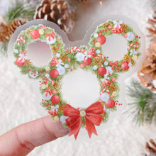Load image into Gallery viewer, Christmas Mickey Wreath Transparent Sticker