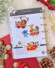 Load image into Gallery viewer, Lady & Tramp Christmas Vintage Wagon Transparent Sticker